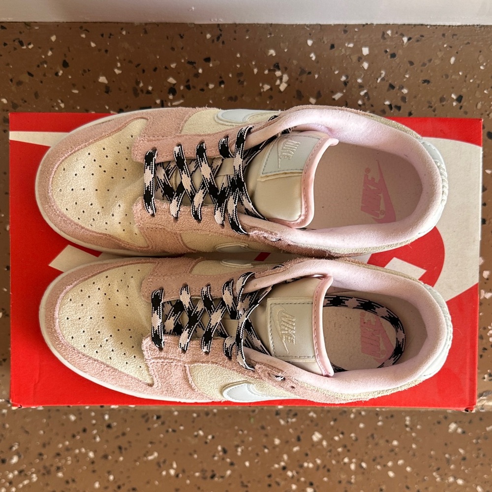 Nike Women's Light Pink and White Sneakers